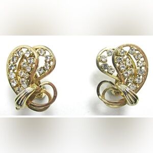 Unique 1970s Vintage Contemporary Style Rhinestone Earrings